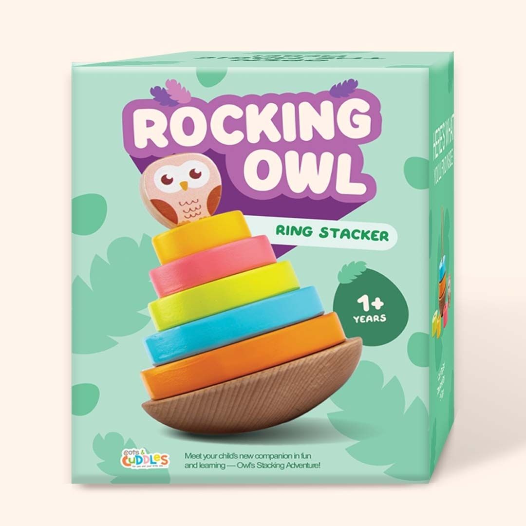 Wooden Owl Stacker Toy for 1-Year-Olds