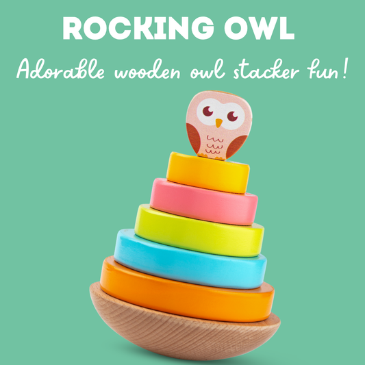Wooden Owl Ring Stacker Toy for Toddlers ??Montessori-Inspired