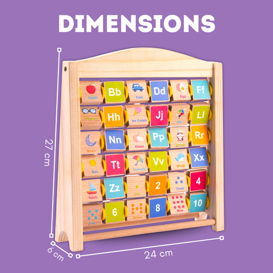 Cots and Cuddles Wooden Abacus Board for Kids Age 1+