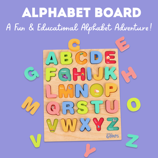 Cots and Cuddles Wooden Alphabet Board for Kids Age 1+