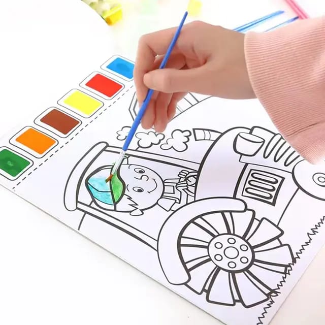 Doodle Delights: Compact Drawing Book with 6-Color Strip and Paintbrush (Zoo)