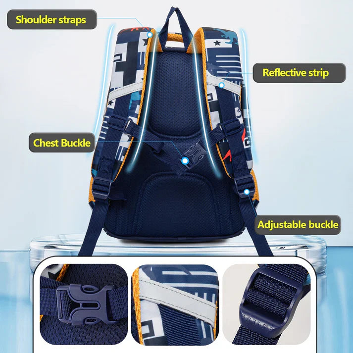 Dinosaur Design School Backpack for Kids