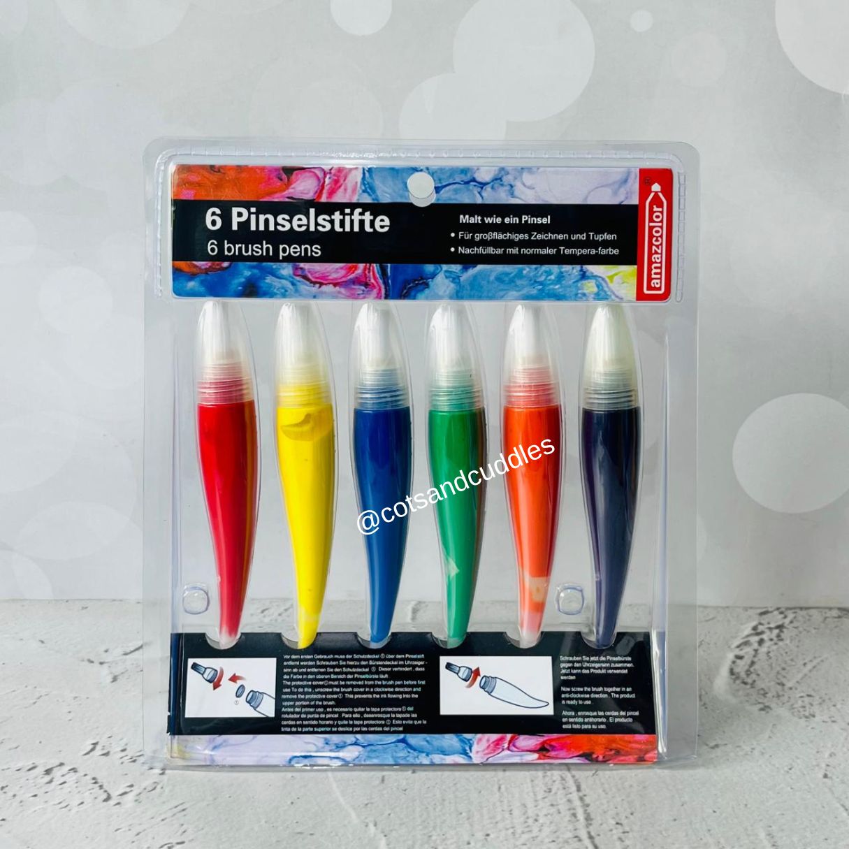 6pc Squeezable Paint Brush Set: Mess-Free Painting on the Go