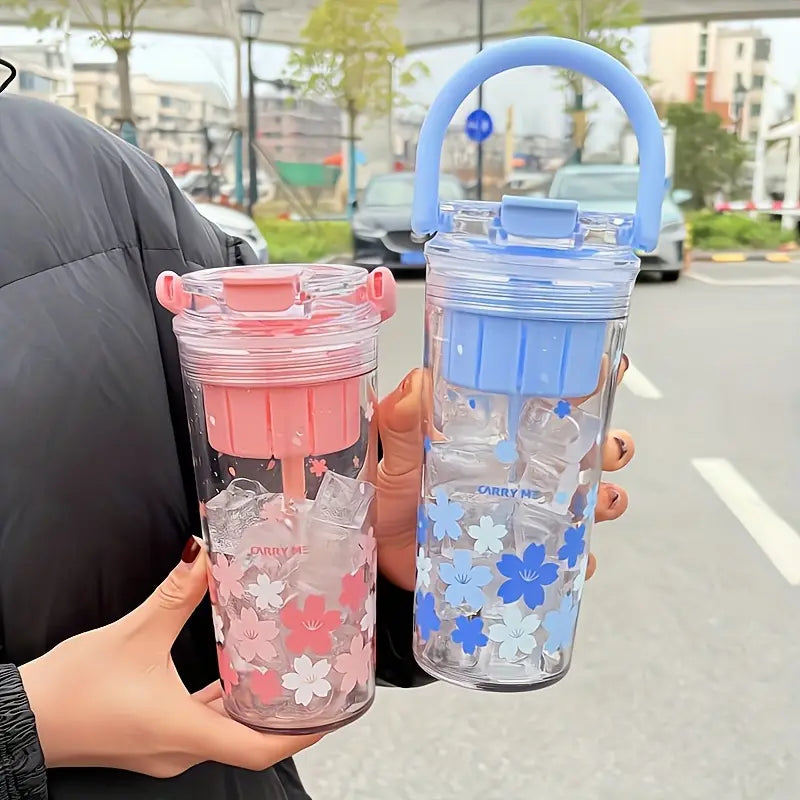 650ml Floral Design Bottle with Handle for Kids