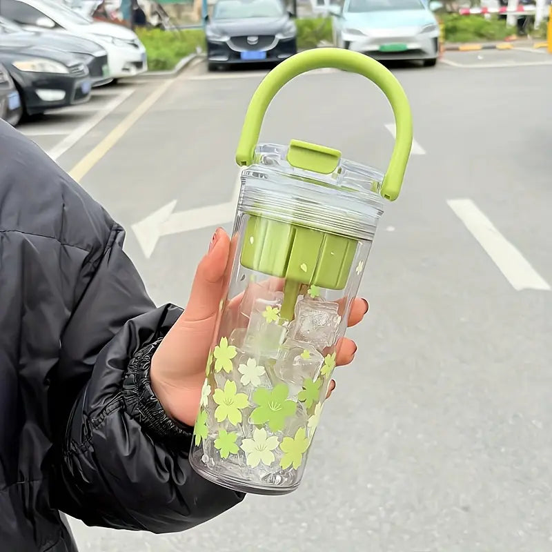 650ml Floral Design Bottle with Handle for Kids