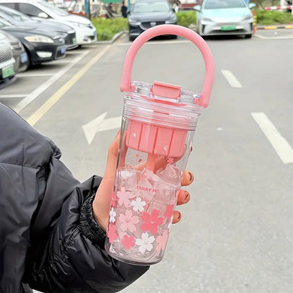 650ml Floral Design Bottle with Handle for Kids