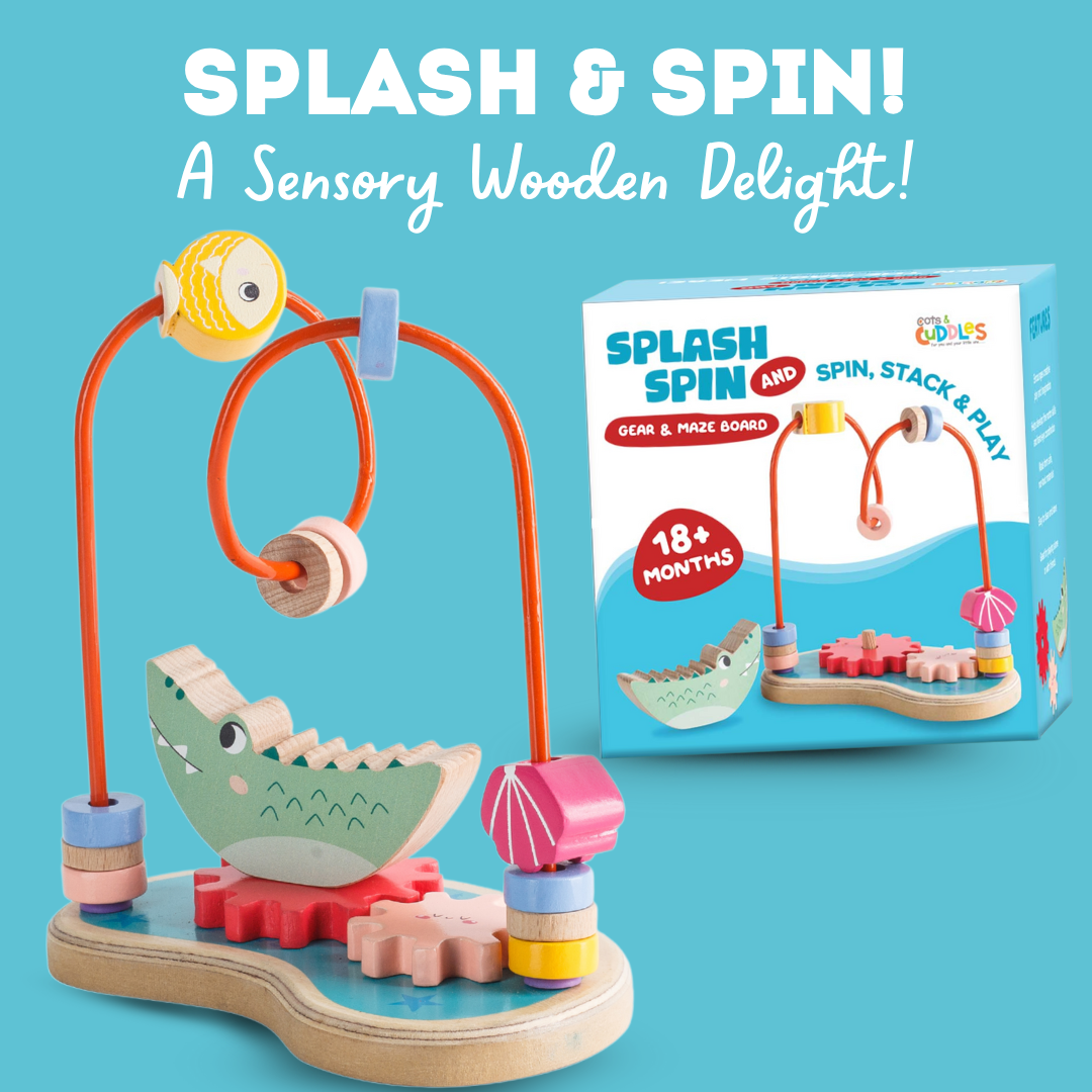 Cots and Cuddles Wooden Splash & Spin Gear and Maze Board