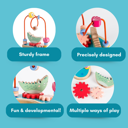 Cots and Cuddles Wooden Splash & Spin Gear and Maze Board