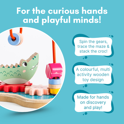 Cots and Cuddles Wooden Splash & Spin Gear and Maze Board