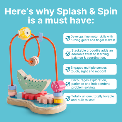 Cots and Cuddles Wooden Splash & Spin Gear and Maze Board