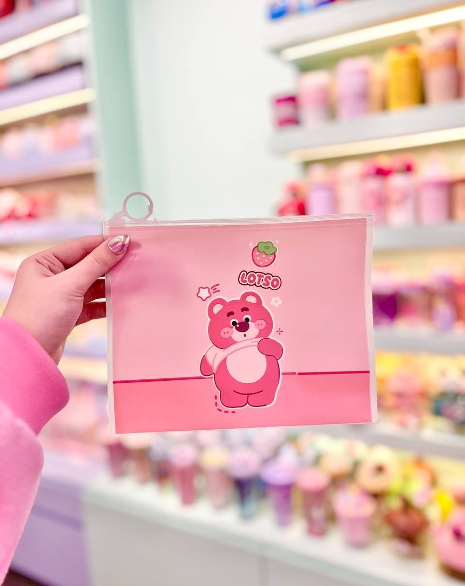 A5 size Lotso Theme Transparent Folder Pouch 1pc (Random)