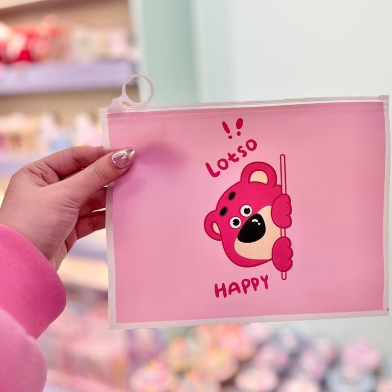 A5 size Lotso Theme Transparent Folder Pouch 1pc (Random)