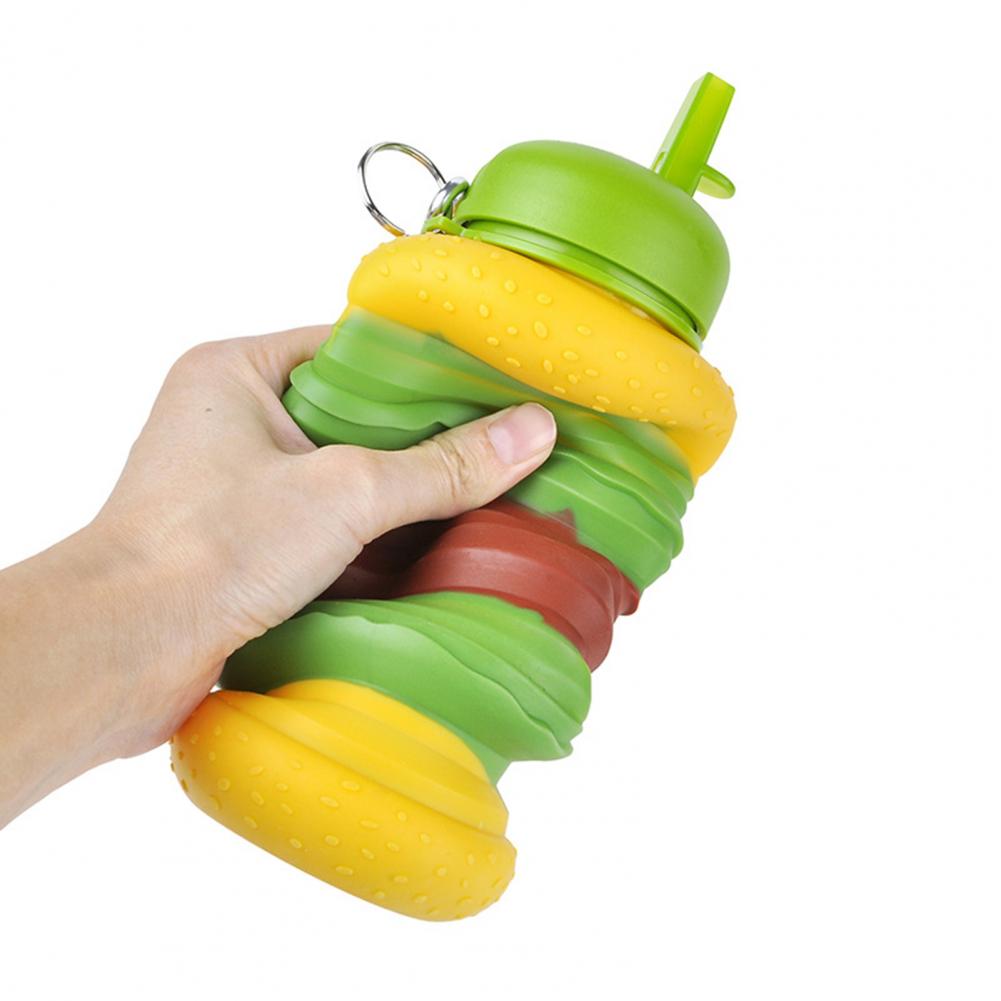 burger silicone water bottle
