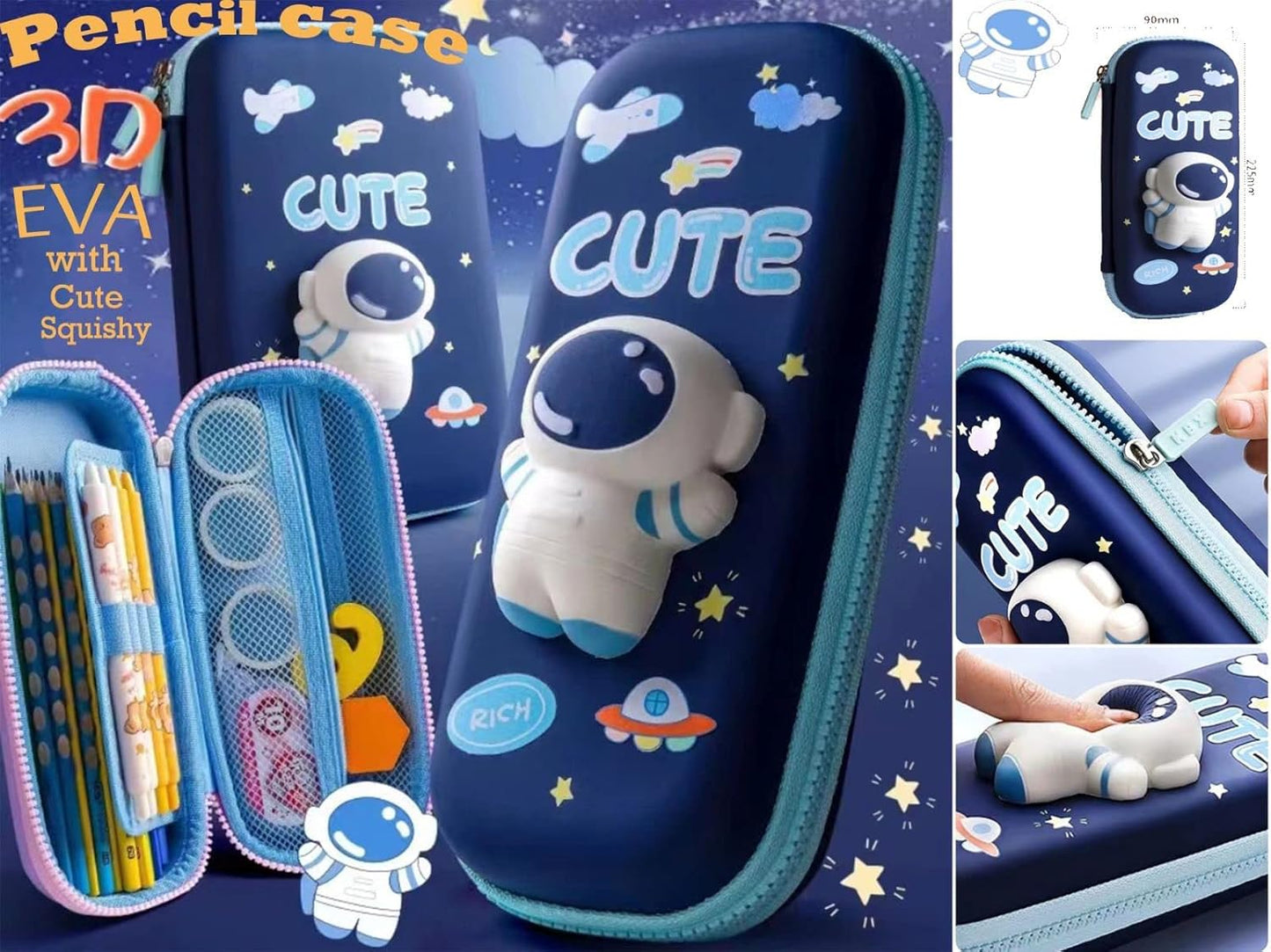 3D Astro Squishy Pencil Pouch