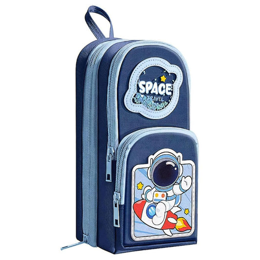 Cute Design 3-Compartment Pencil Pouch with Handle