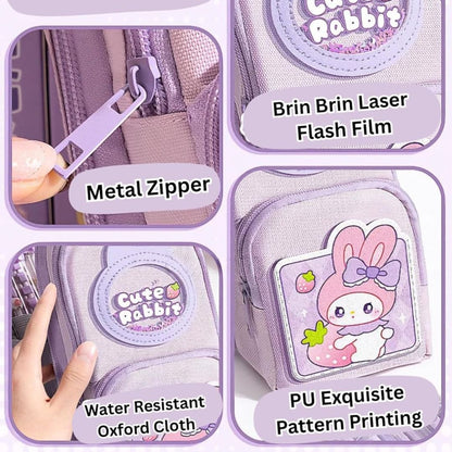 Cute Design 3-Compartment Pencil Pouch with Handle