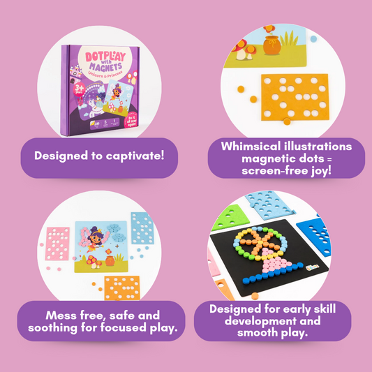 Cots and Cuddles Magnetic Dot Art ??Unicorn & Princess Playset