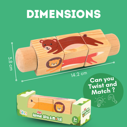 Cots and Cuddles Wooden Animal Rotate & Match Puzzle