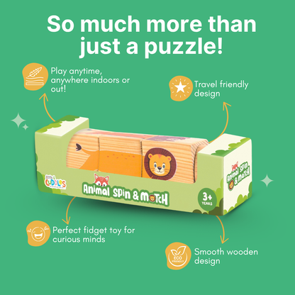 Cots and Cuddles Wooden Animal Rotate & Match Puzzle