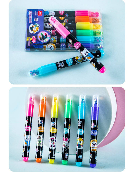 Cartoon-Themed Star Highlighters - Set of 6