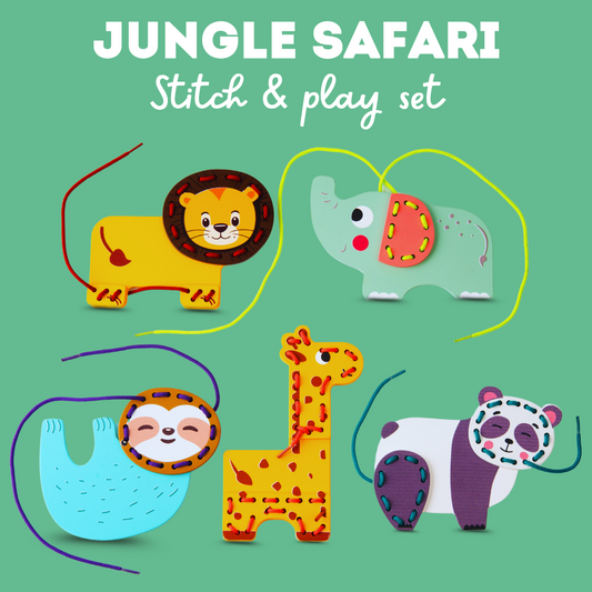 Cots and Cuddles Wooden Animal Stitch and Play Game for kids