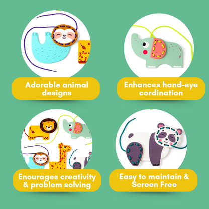 Cots and Cuddles Wooden Animal Stitch and Play Game for kids