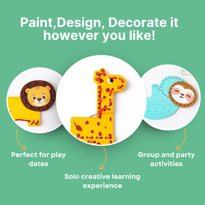 Cots and Cuddles Wooden Animal Stitch and Play Game for kids