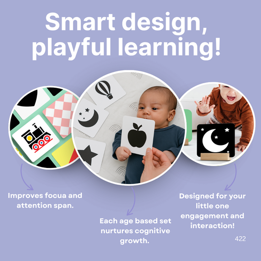 Cots and Cuddles High Contrast Tiny Vision Flashcards for Kids Age 0 - 9 months Set of 3