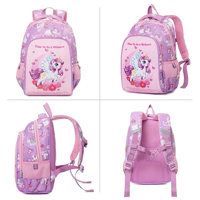 Unicorn Design Backpack for Kids (Purple)