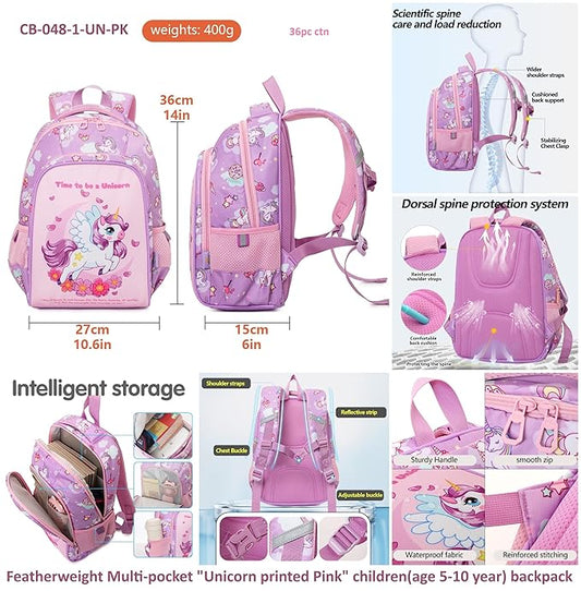 Unicorn Design Backpack for Kids (Purple)