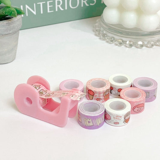 8 Washi Sticker Tape Rolls with Dispenser for ArtCraft