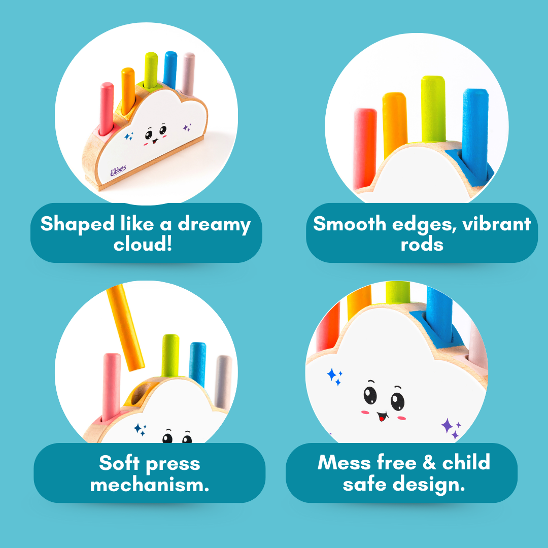Cots and Cuddles Wooden Cloudy Pop Up Toy for Kids