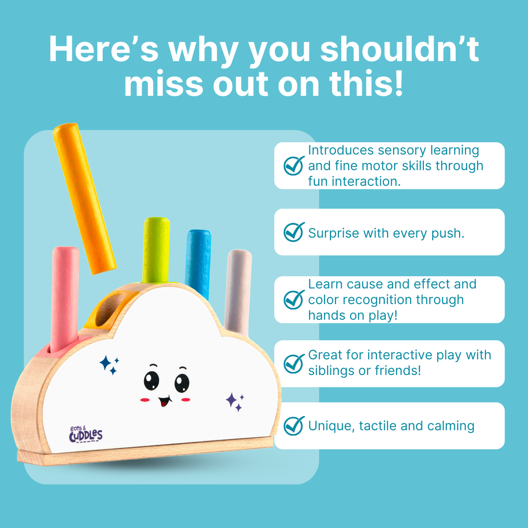 Cots and Cuddles Wooden Cloudy Pop Up Toy for Kids