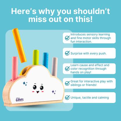Cots and Cuddles Wooden Cloudy Pop Up Toy for Kids